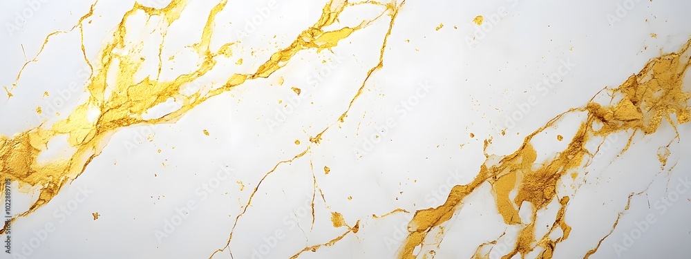 A close-up of white marble with golden veins, showcasing the unique patterns and textures that make it an iconic material for interior design A close-up of white marble with golden veins, showcasing the unique patterns and textures that make it an iconic material for interior design