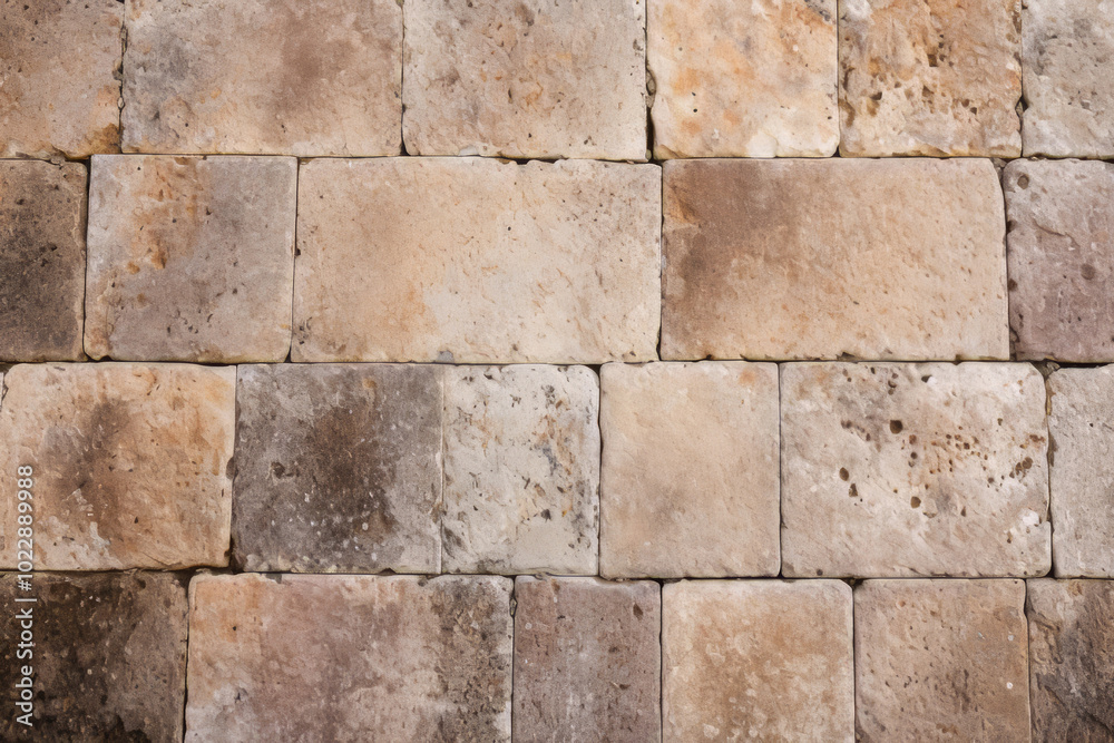 Naklejka premium Processed collage of ancient yellow block wall texture. Background for banner, backdrop or texture