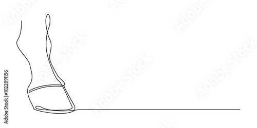 one continuous line drawing of a horse's leg.one line drawing of a horse's leg.single line vector illustration.isolated white background