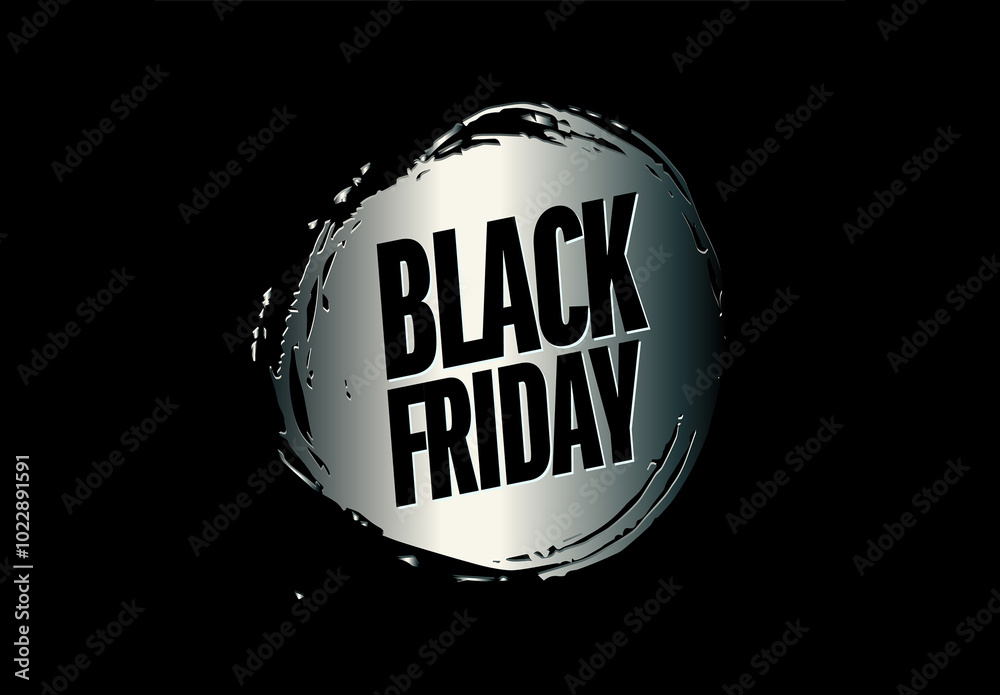 Black friday silver spot sale lettering template for banner poster flyer or social media status