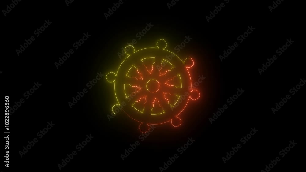 Abstract neon hexagon power overwhelming icon animation on black background Abstract neon hexagon power overwhelming icon animation on black background