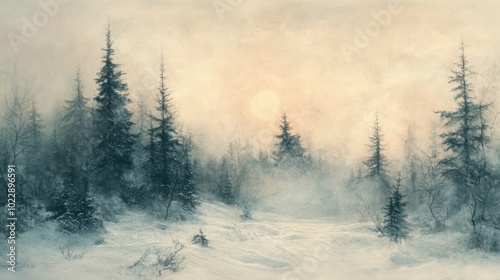 Winter Wonderland: A Painting of a Snowy Forest