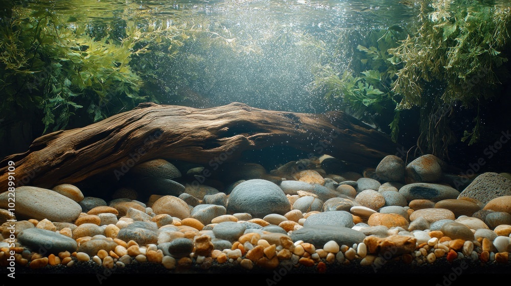 Obraz premium Underwater Riverbed Scene