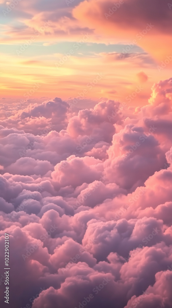 custom made wallpaper toronto digitalPink and orange cotton candy clouds at sunset, phone wallpaper background