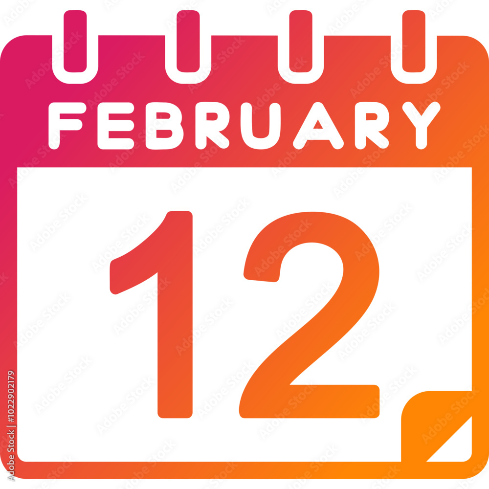 12 February Vector Icon Design 12 February Vector Icon Design