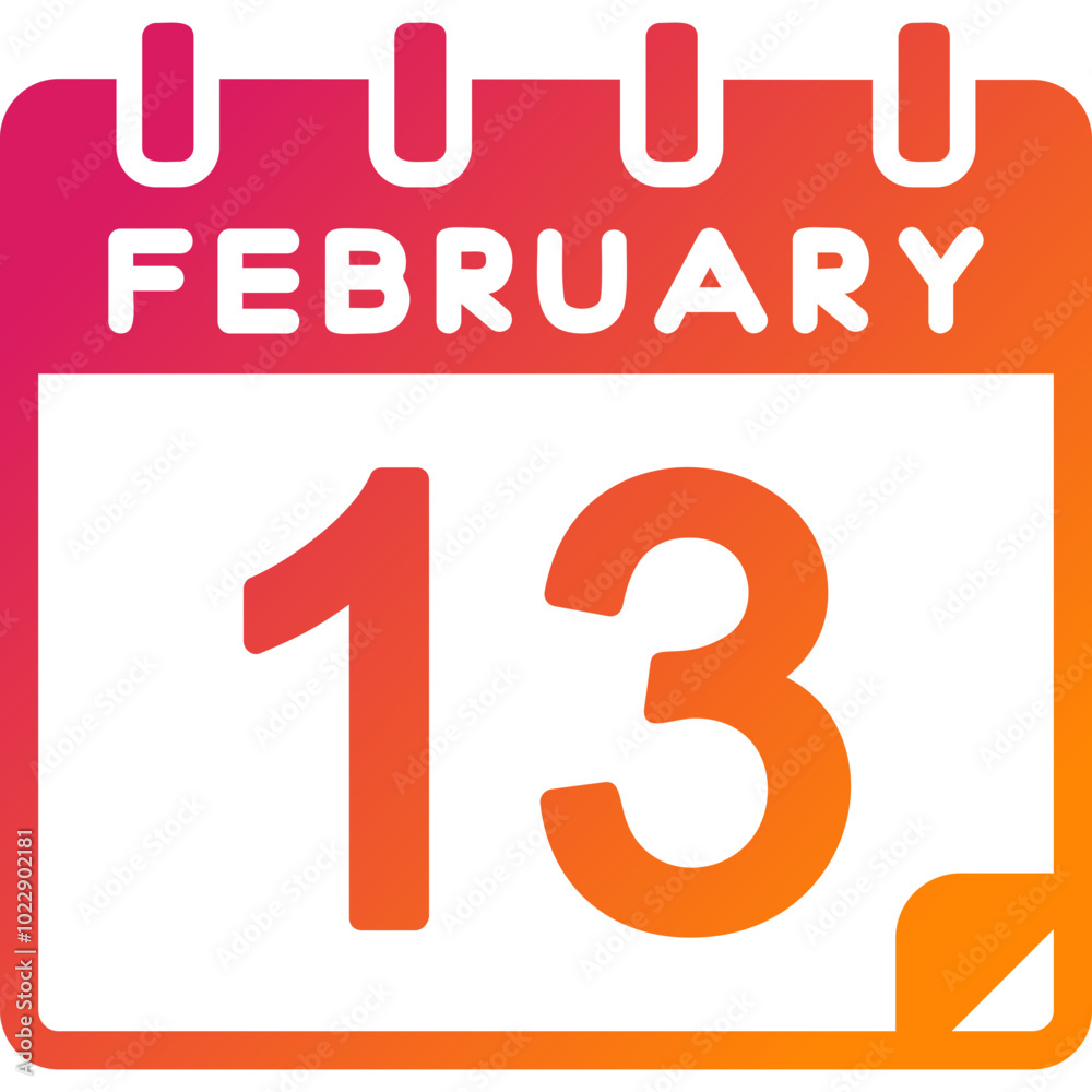 13 February Vector Icon Design 13 February Vector Icon Design