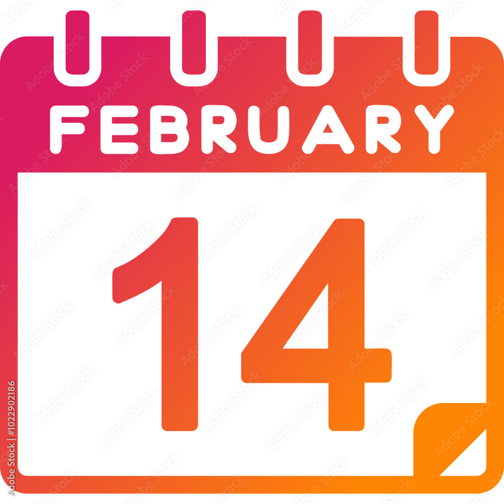 14 February Vector Icon Design 14 February Vector Icon Design