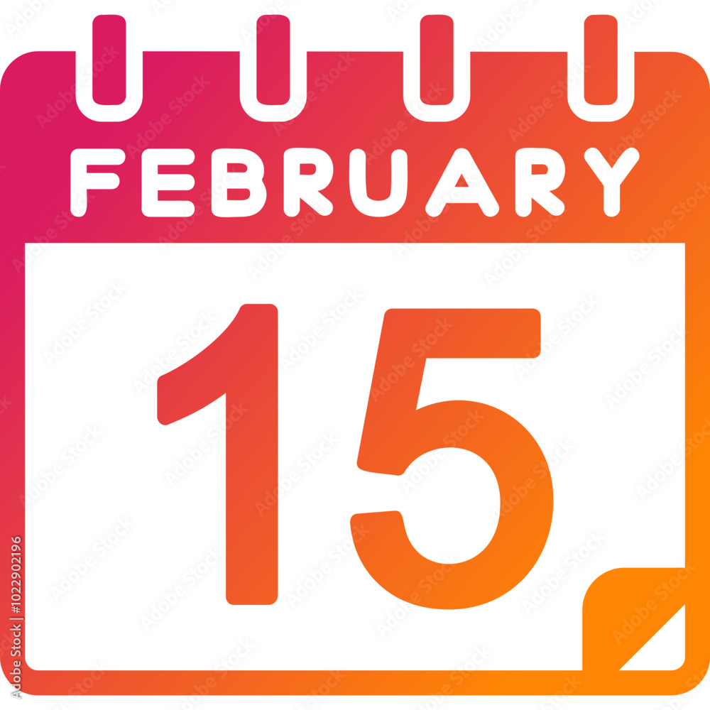 15 February Vector Icon Design 15 February Vector Icon Design