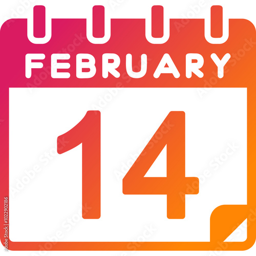 14 February Vector Icon Design