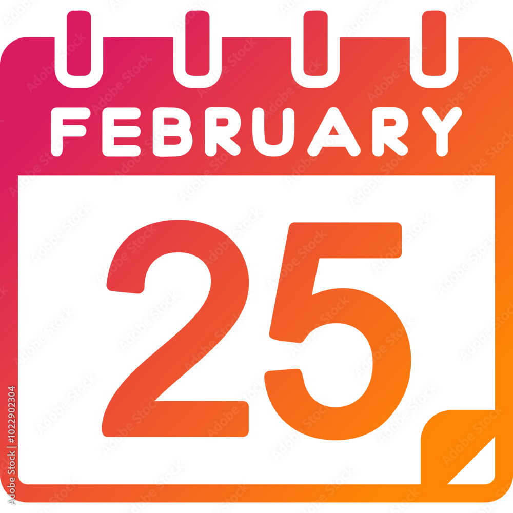 25 February Vector Icon Design 25 February Vector Icon Design
