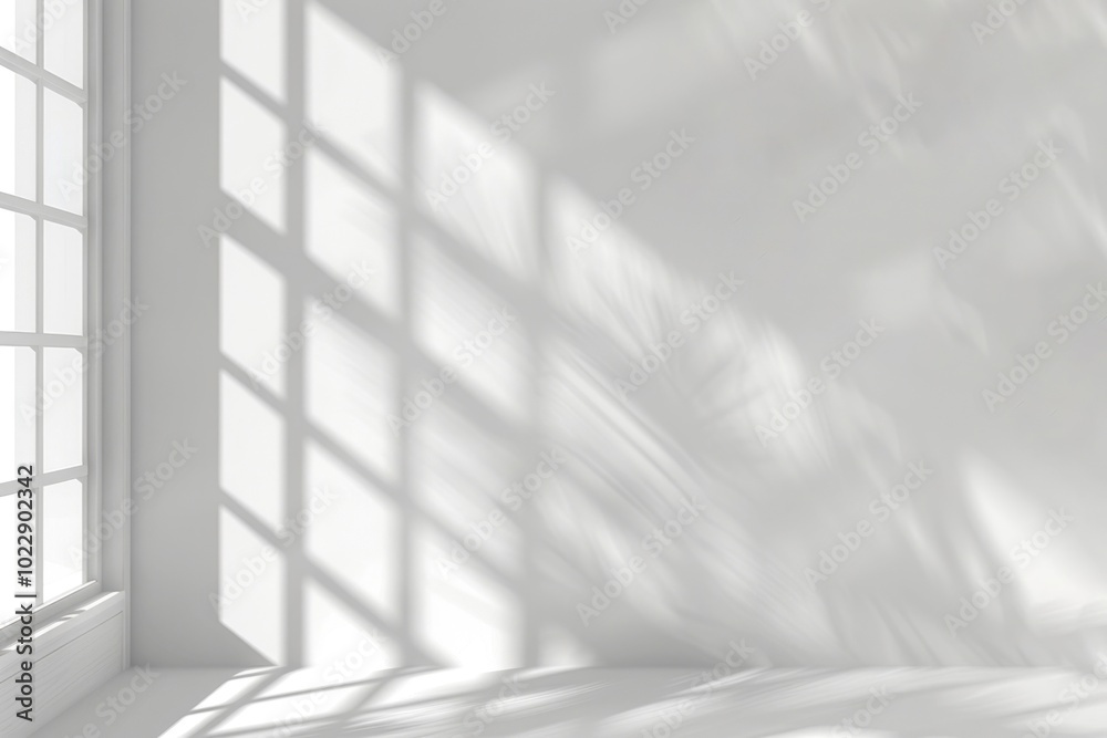 Sunlit window shadows on wall Sunlit window shadows on wall