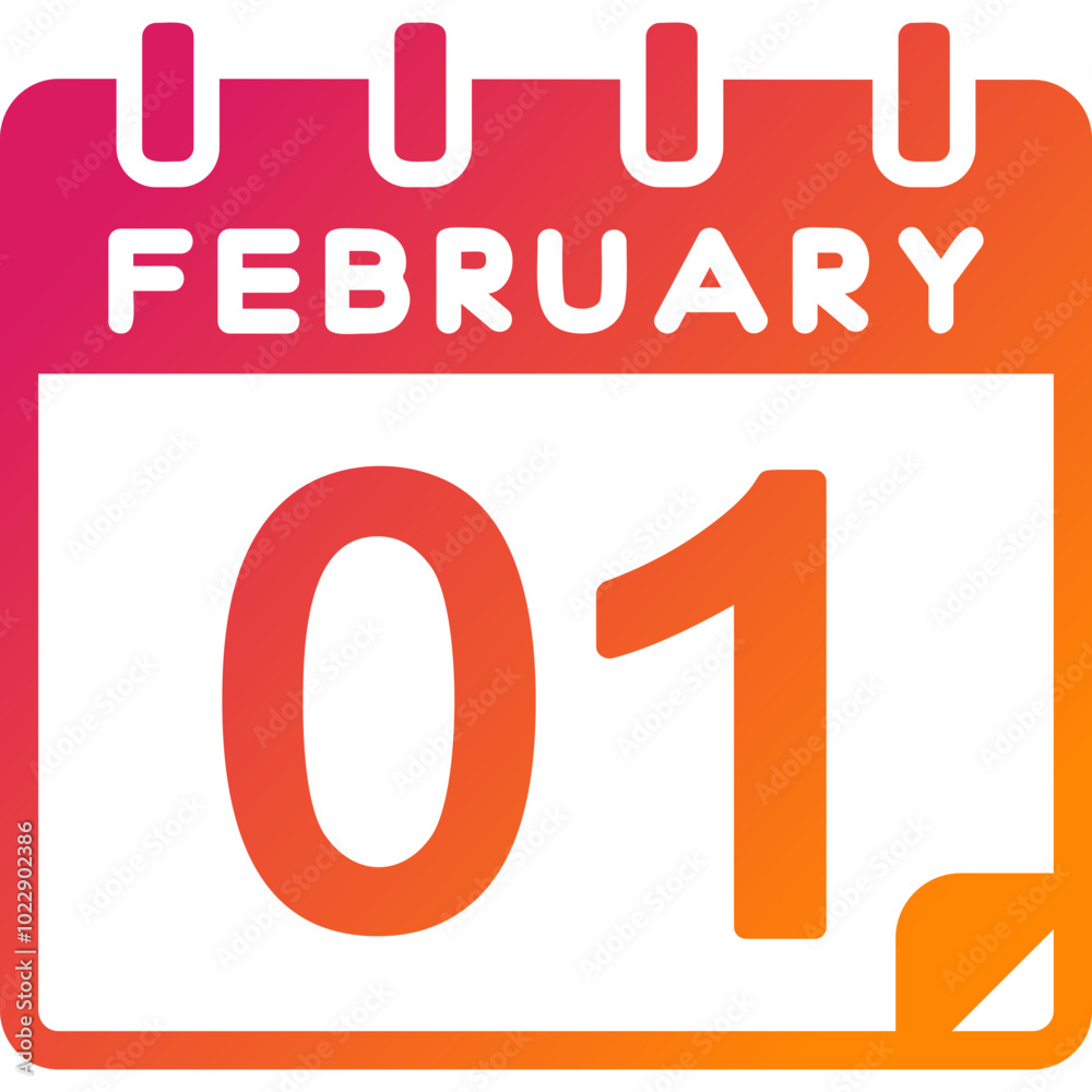 1 February Vector Icon Design 1 February Vector Icon Design