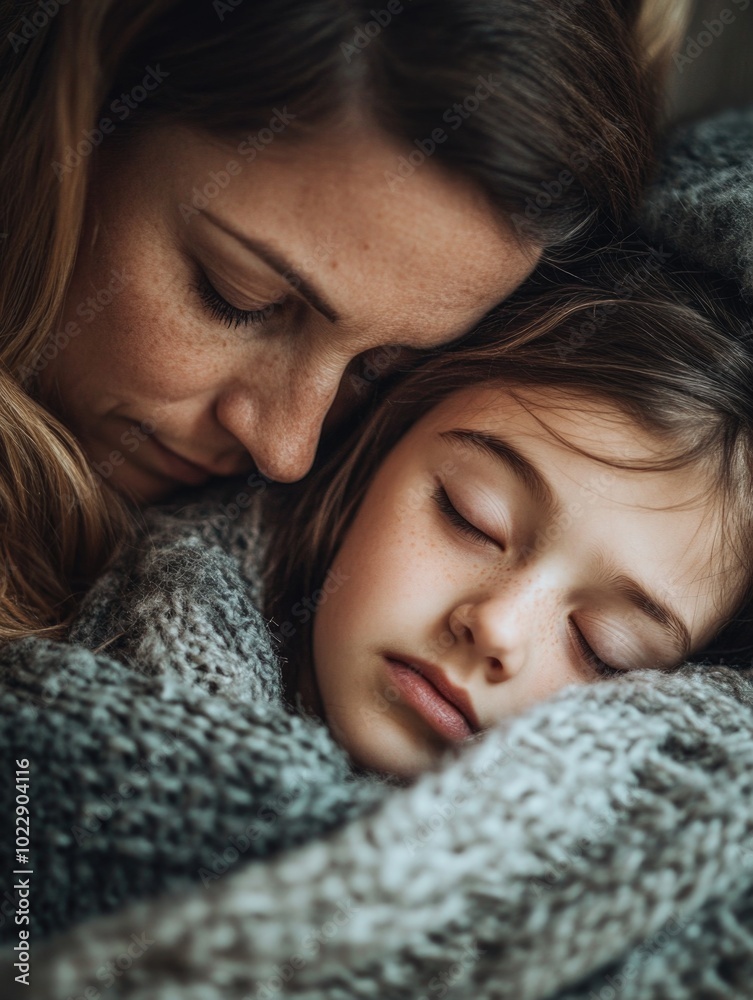 Serene Mother-Daughter Moment