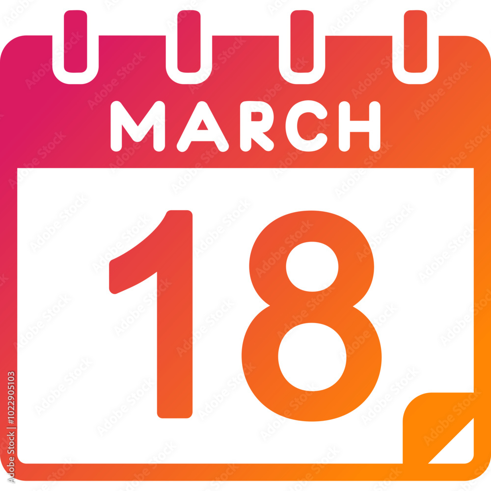 18 March Vector Icon Design 18 March Vector Icon Design