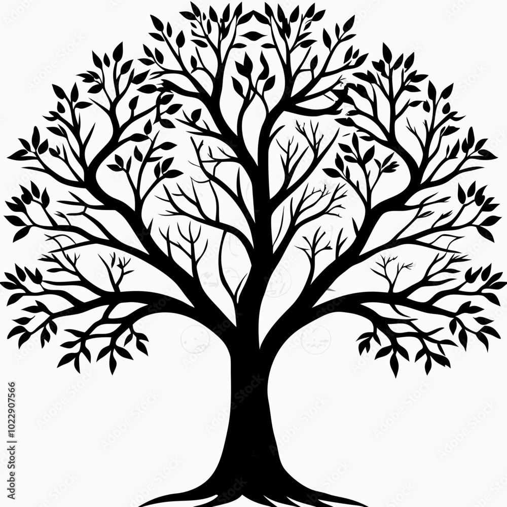 Obraz premium myrtle-tree-silhouette