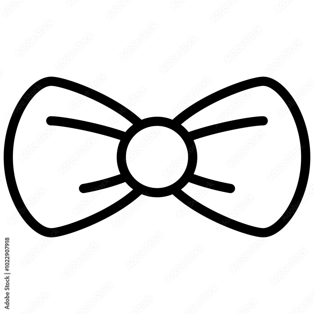 Bow Ribbon Icon, Black And White Outline Icon Symbol Bow Ribbon Icon, Black And White Outline Icon Symbol