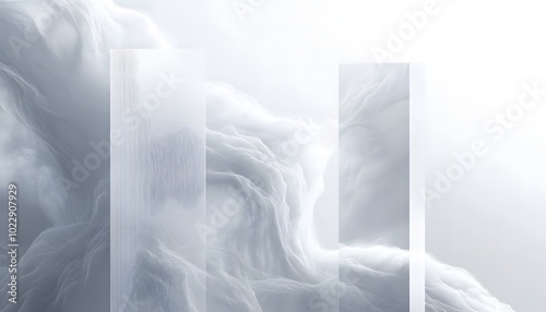 Abstract White Texture with Two Vertical Rectangles