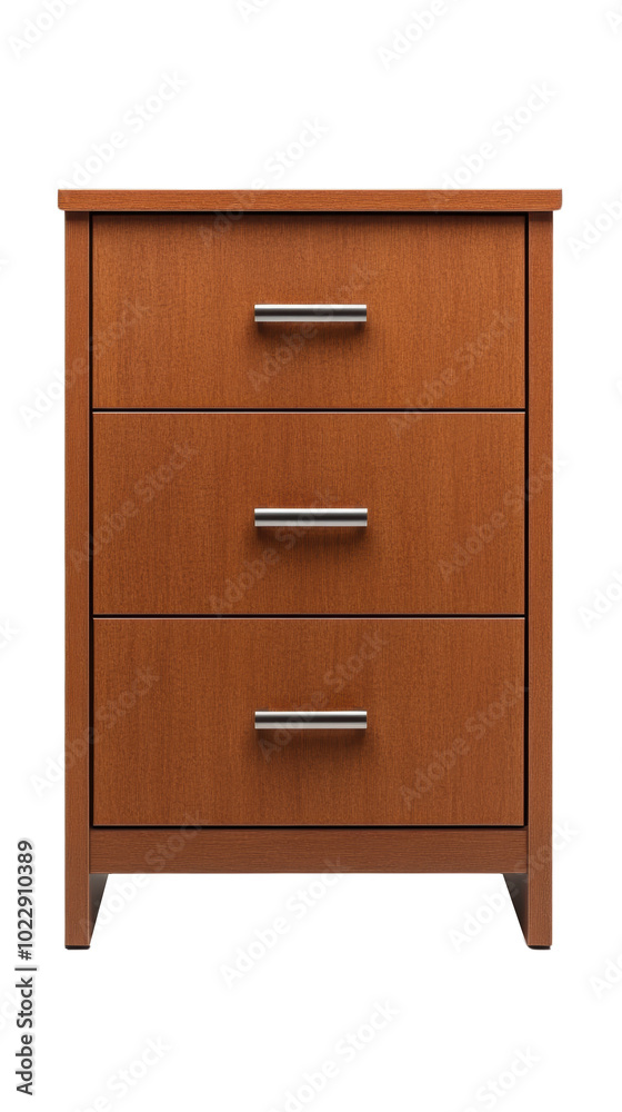 Modern wooden dresser with three spacious drawers for storage isolated on a white background, transparent background. Modern wooden dresser with three spacious drawers for storage isolated on a white background, transparent background.