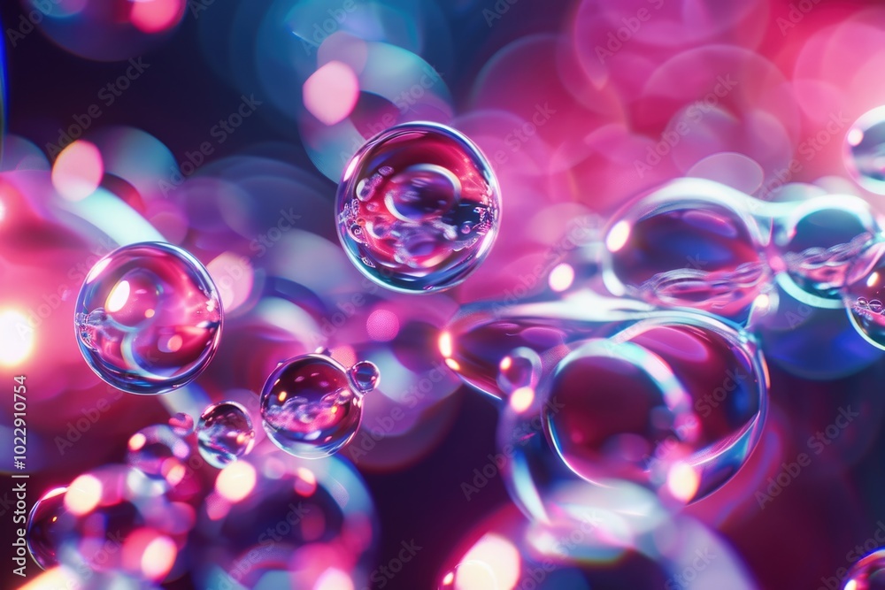 Abstract cosmetic laboratory. Chemical laboratory research. Cosmetic Essence Molecule Bubble Abstract cosmetic laboratory. Chemical laboratory research. Cosmetic Essence Molecule Bubble