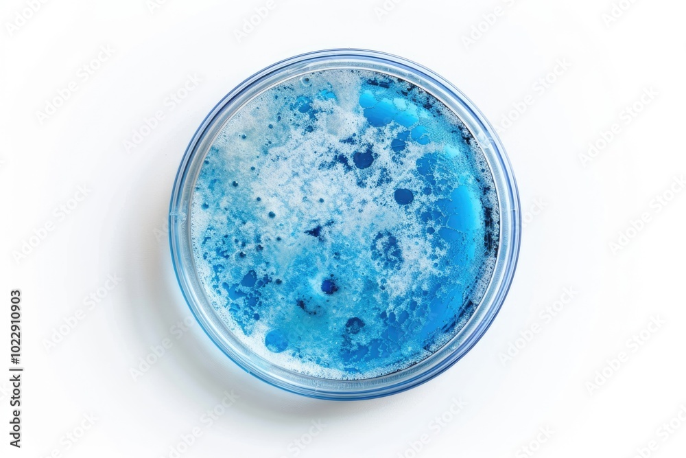 Petri dish with liquid for cosmetic or medical research. Petri dish with liquid for cosmetic or medical research.