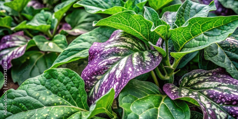 White Spots on Eggplant Leaves Indicating Possible Disease or Pest ...