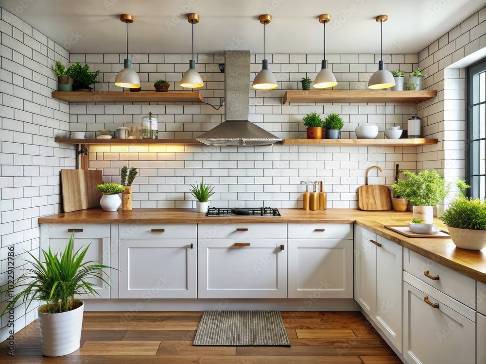 White Subway Tile with Gray Grout in Modern Kitchen Interior Design and Home Renovation Aesthetic White Subway Tile with Gray Grout in Modern Kitchen Interior Design and Home Renovation Aesthetic