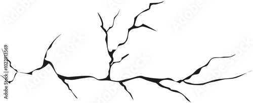 Cracked glass, wall, egg, fissures in ground top view. Concrete, crevices from disaster, surface from earthquake, Ruined breaked land surface doodle, hand drawn