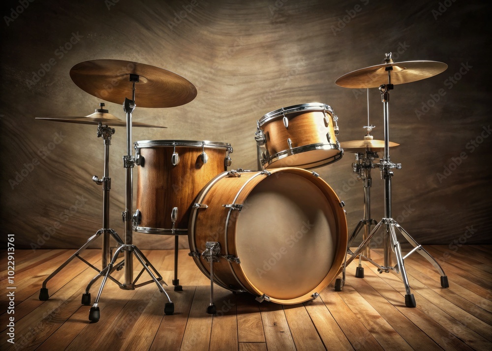Classic wooden drum set captured in minimalist photography, highlighting its elegant design and craftsmanship, perfect for music and performance illustrations that inspire creativity. Classic wooden drum set captured in minimalist photography, highlighting its elegant design and craftsmanship, perfect for music and performance illustrations that inspire creativity.