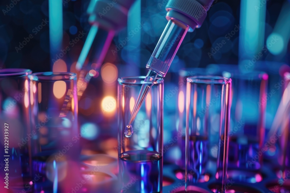Science laboratory test tubes and pipette Science laboratory test tubes and pipette
