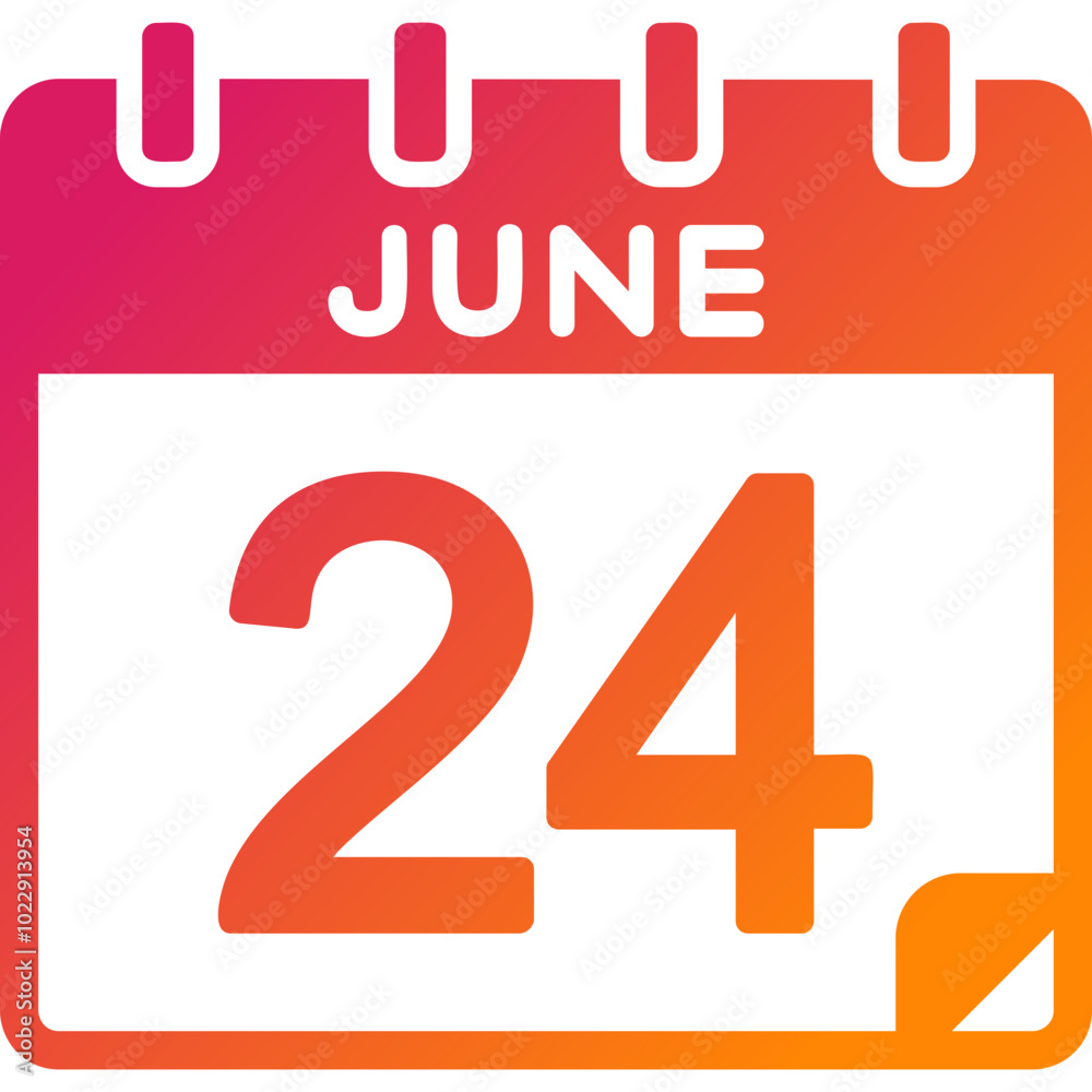 24 June Vector Icon Design 24 June Vector Icon Design