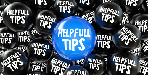 Plakat Helpful Tips, Tips Visual Concept. Social Media Background. 