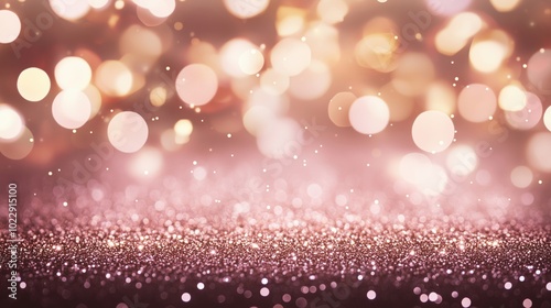 Bokeh lights, sparkling glitter background, soft focus