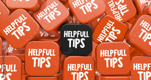 Obraz na płótnie Helpful Tips, Tips Visual Concept. Social Media Background. 