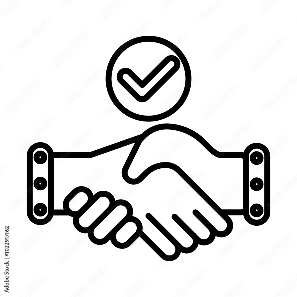 Trust Handshake line icon