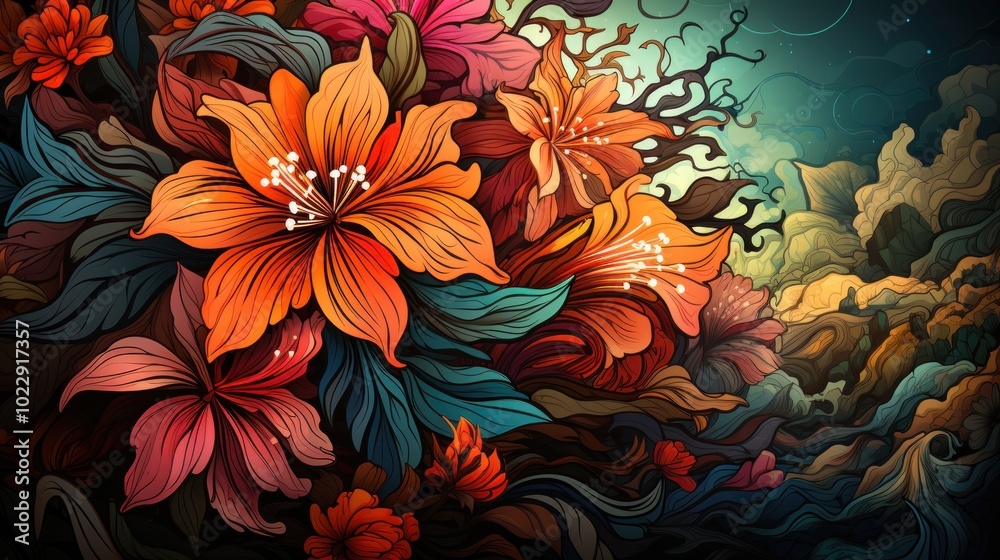 Vibrant Floral Illustration Vibrant Floral Illustration