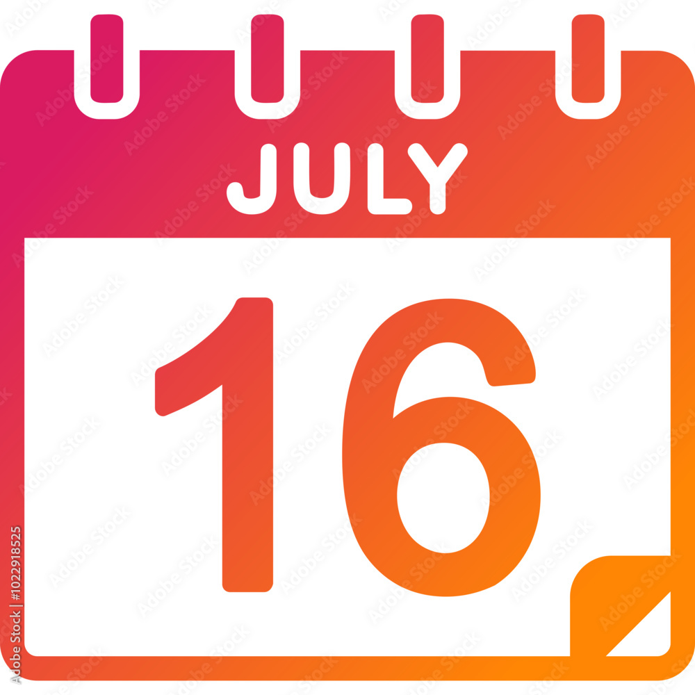 16 July Vector Icon Design 16 July Vector Icon Design