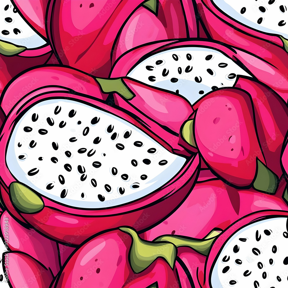 seamless pattern with dragon fruit seamless pattern with dragon fruit
