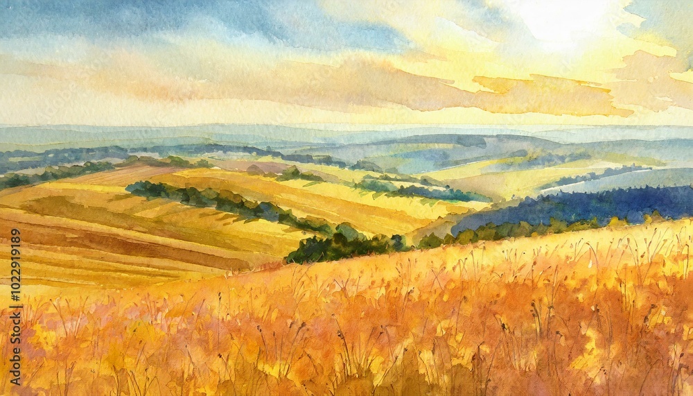 Naklejka premium 秋の風景画