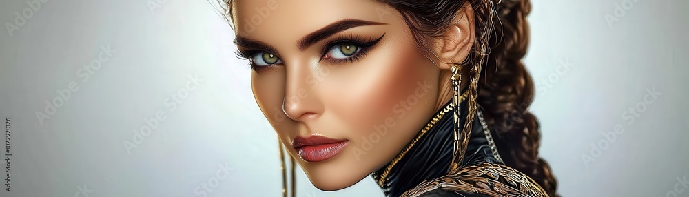Fashion Portrait of a Woman with Striking Makeup Fashion Portrait of a Woman with Striking Makeup