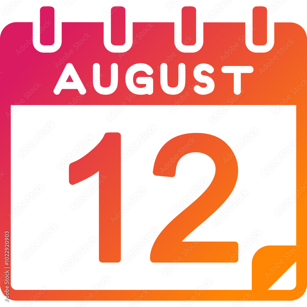 12 August Vector Icon Design 12 August Vector Icon Design