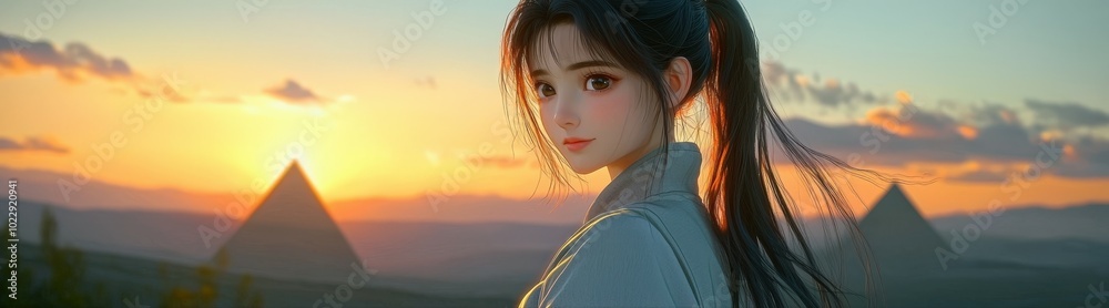 Enchanting 3D Illustration with Scenic Background Enchanting 3D Illustration with Scenic Background