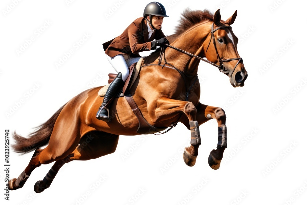 A brown horse jumping mammal animal.