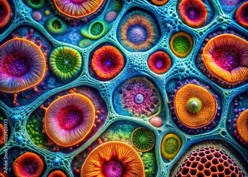 Microscopic View of Animal Tissues Showcasing Cellular Structures and Intricate Patterns for Study