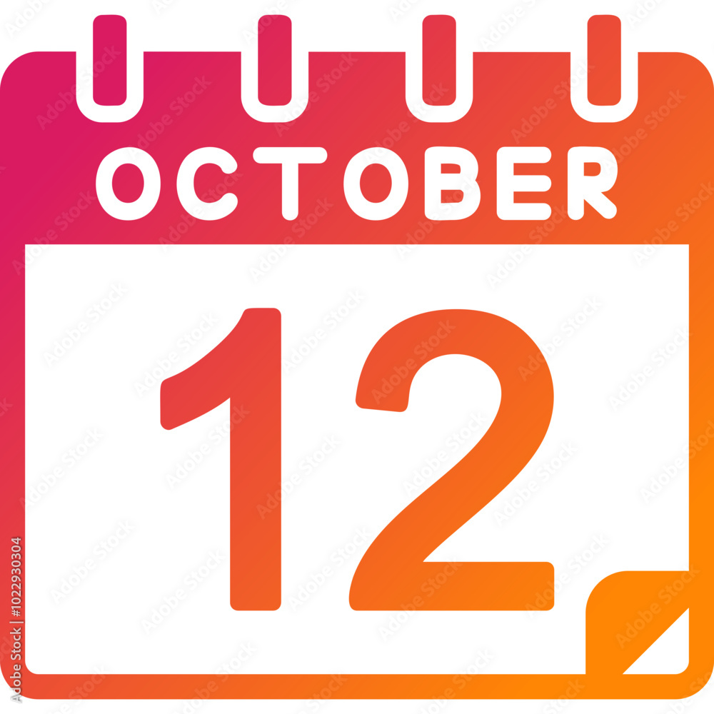 12 October Vector Icon Design 12 October Vector Icon Design