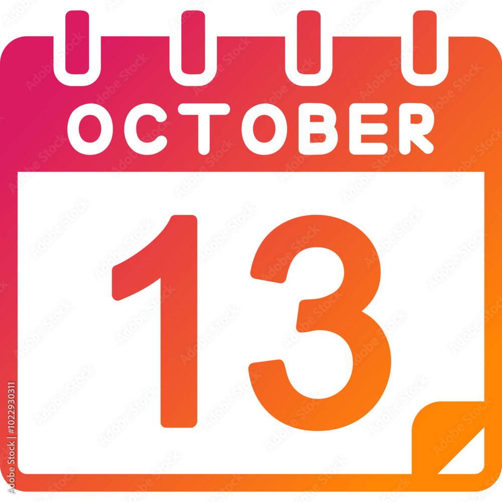 13 October Vector Icon Design 13 October Vector Icon Design