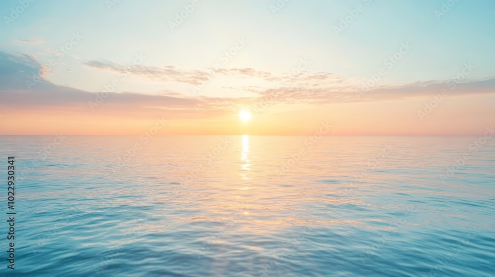 Obraz premium Spectacular ocean sunset, a breathtaking vista of the sun melting into the ocean, painting the sky with vibrant colors.
