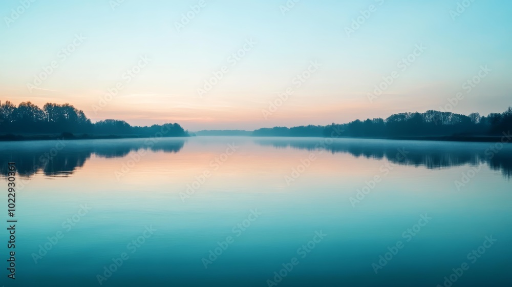 Serene lake vista, a tranquil oasis embraced by nature's embrace Serene lake vista, a tranquil oasis embraced by nature's embrace