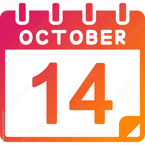 14 October Vector Icon Design