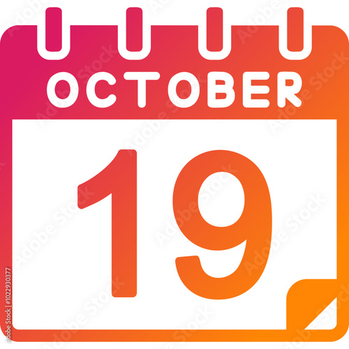 19 October Vector Icon Design
