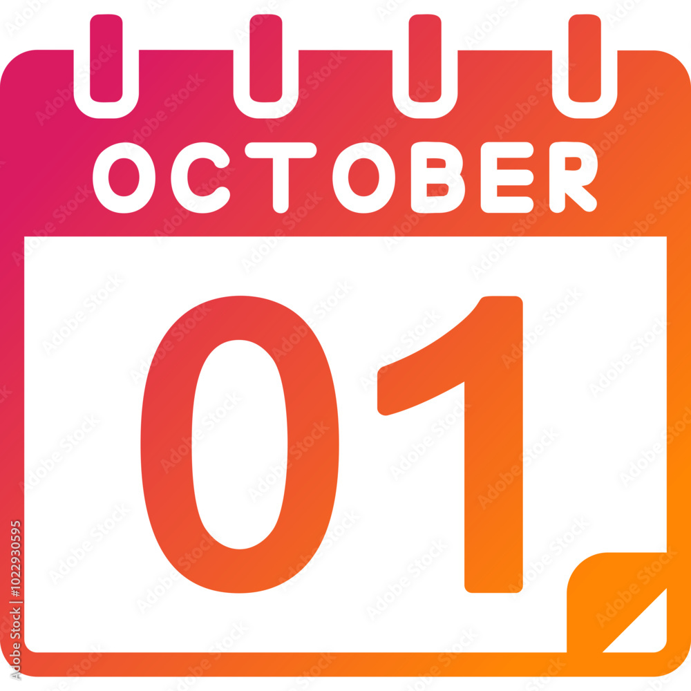 1 October Vector Icon Design 1 October Vector Icon Design